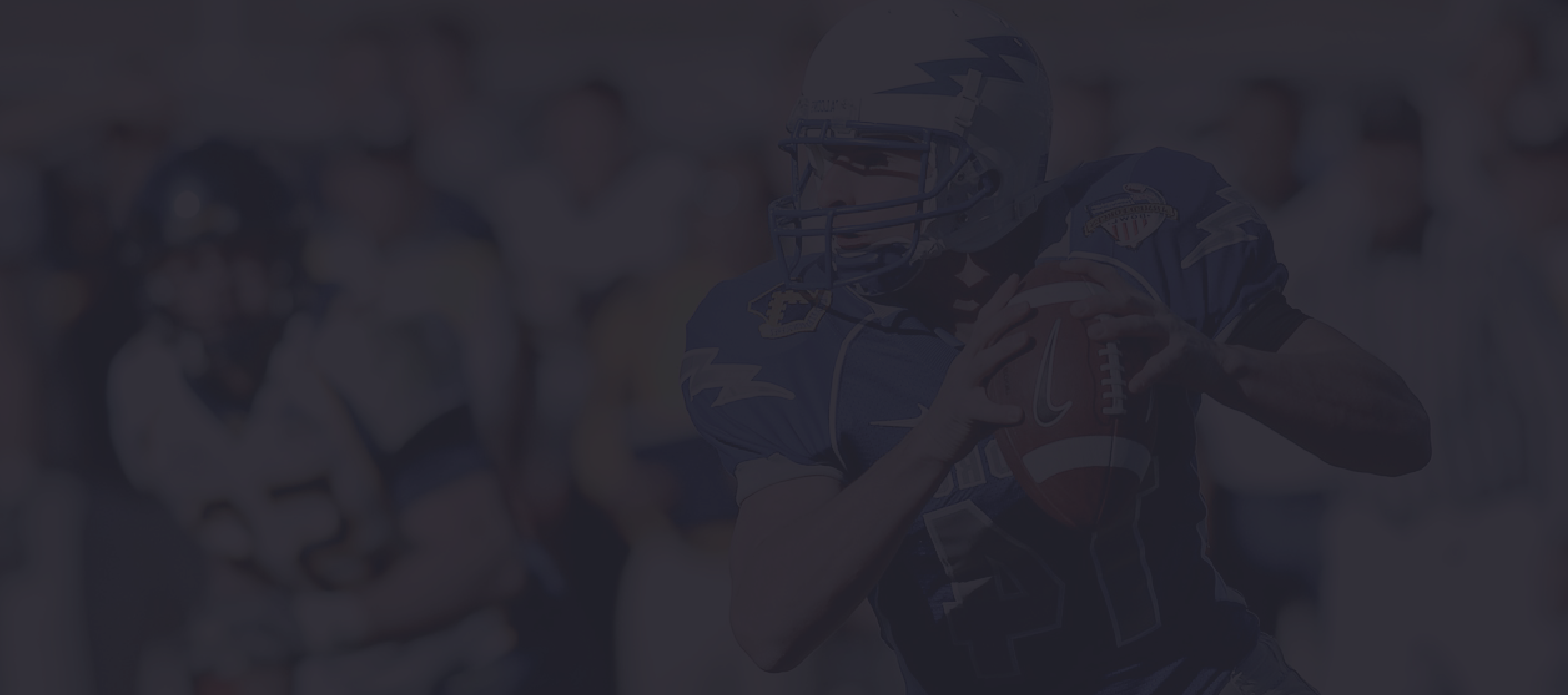 Picture of American football player about to throw the football